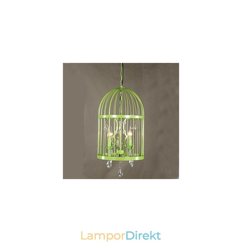 Vintage Iron Cage Trapplampa Ljuskrona Crystal