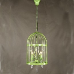 Vintage Iron Cage Trapplampa Ljuskrona Crystal