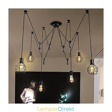 6 Lampor Country Designers Metall Taklampa 6 Lampor Country Designers Metall Taklampa