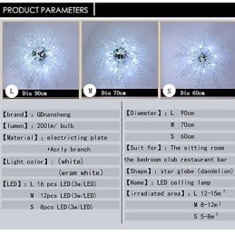 G4 Pendellampa Med Miterad Kristall I Rostfritt Stål Dia 90Cm