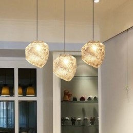Samtida Och Kontrakterad Konstglas Oregelbundna Måltider Ljuskrona Iskristall Ljuskrona