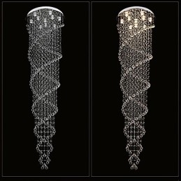 Takljuskrona Ljus Pendelljus Lampa Belysningsarmaturer Med K9 Crystal Double Spiral