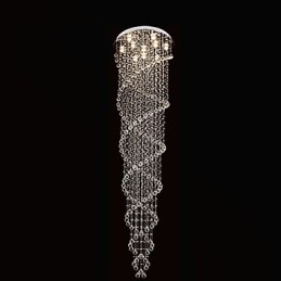 Takljuskrona Ljus Pendelljus Lampa Belysningsarmaturer Med K9 Crystal Double Spiral