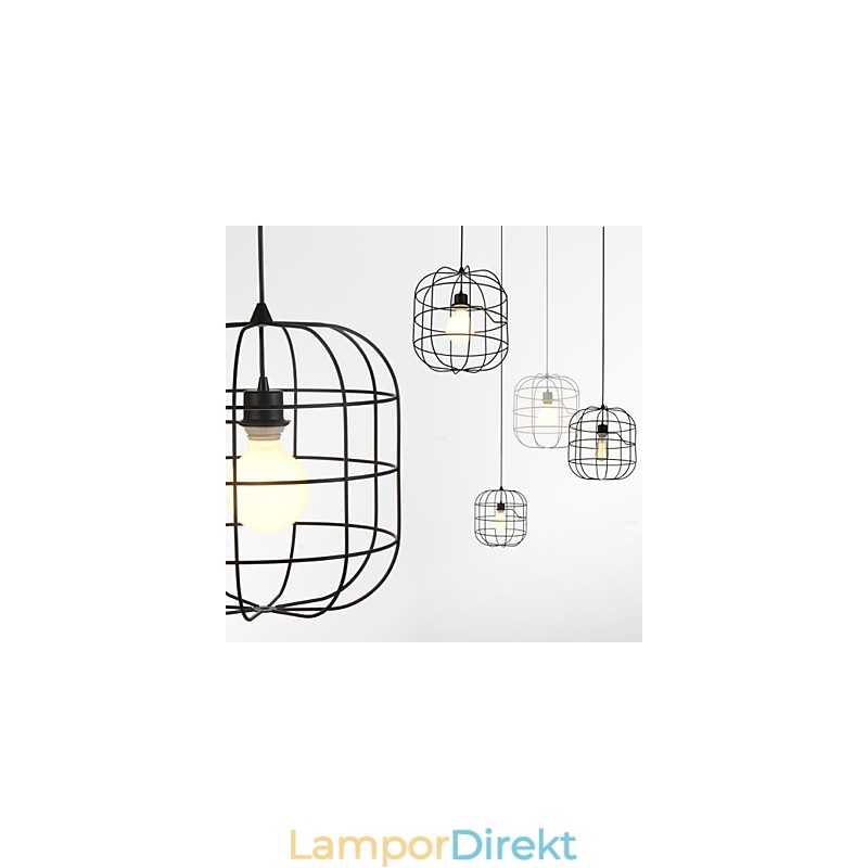 Mini Artistic Birdcage Pendellampa 1 Ljus Mordern Enkelhet Finish Svart Vit Metall Kolstål Droplight