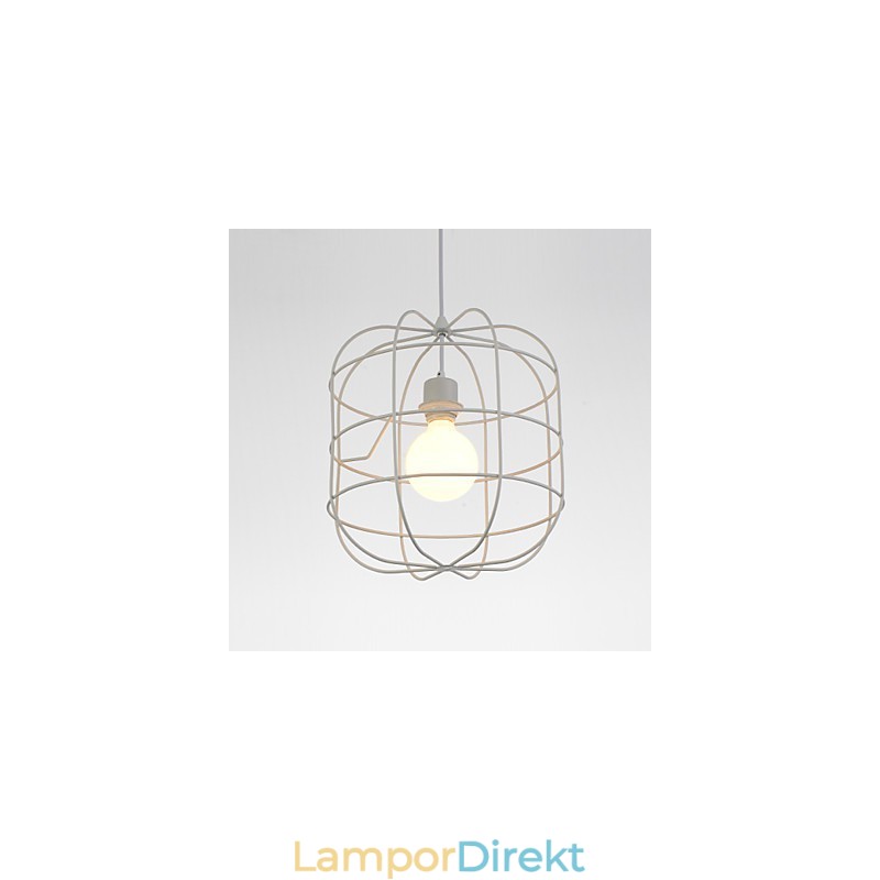 Mini Artistic Birdcage Pendellampa 1 Ljus Mordern Enkelhet Finish Svart Vit Metall Kolstål Droplight