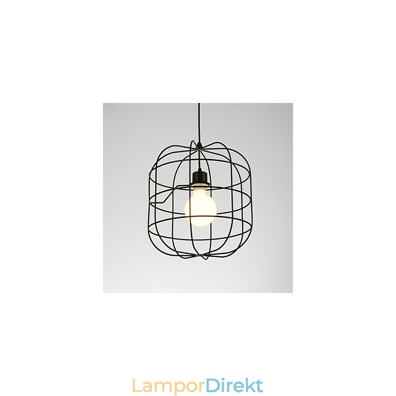 Mini Artistic Birdcage Pendellampa 1 Ljus Mordern Enkelhet Finish Svart Vit Metall Kolstål Droplight