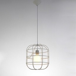 Mini Artistic Birdcage Pendellampa 1 Ljus Mordern Enkelhet Finish Svart Vit Metall Kolstål Droplight