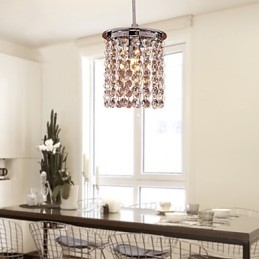 Modern Och Modern Kristall Mini Stil Elektropläterad Pendellampa