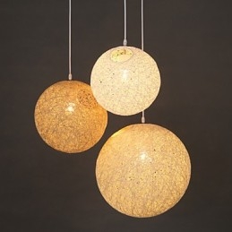 Samtida Och Kontrakterad Sfärisk Cany Art Lampa Hampa Ball Pendel Lamp Light