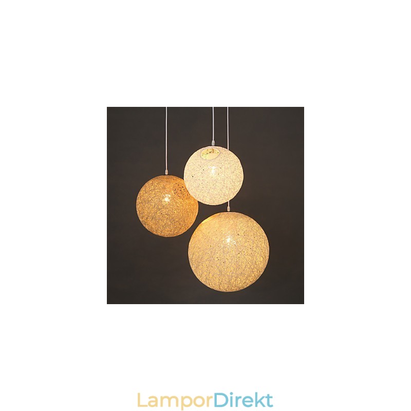 Samtida Och Kontrakterad Sfärisk Cany Art Lampa Hampa Ball Pendel Lamp Light