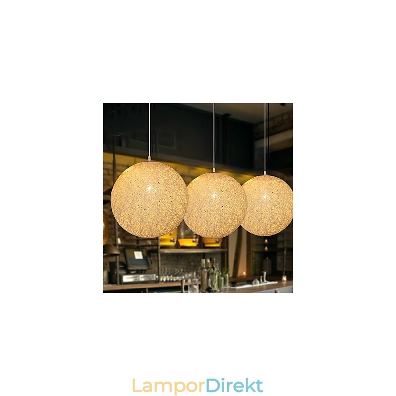 Samtida Och Kontrakterad Sfärisk Cany Art Lampa Hampa Ball Pendel Lamp Light