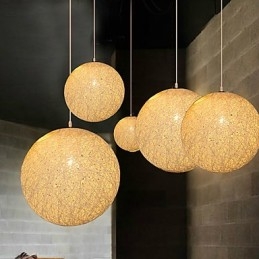 Samtida Och Kontrakterad Sfärisk Cany Art Lampa Hampa Ball Pendel Lamp Light
