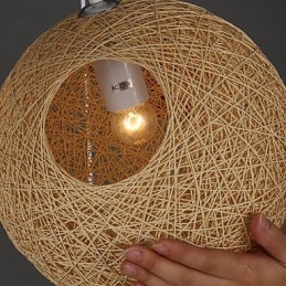 Samtida Och Kontrakterad Sfärisk Cany Art Lampa Hampa Ball Pendel Lamp Light