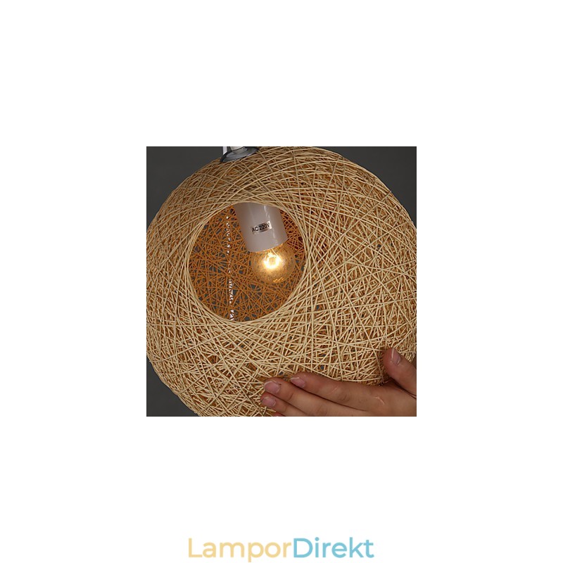 Samtida Och Kontrakterad Sfärisk Cany Art Lampa Hampa Ball Pendel Lamp Light