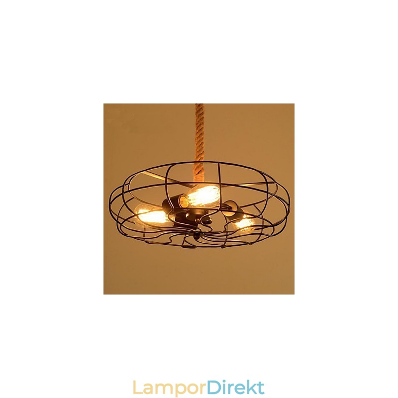 Vintage American Lron Rope Creative Industrial Fan Chandelier