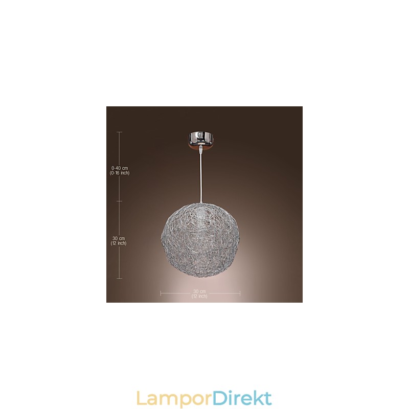Modern Contemporary Globe Mini Style Chrome Pendellampa