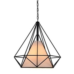 Diamond Mini Pendel Lampa 1 Ljus Modern Enkelhet Svart & Vit Färdig Kolstål Duk Droplight