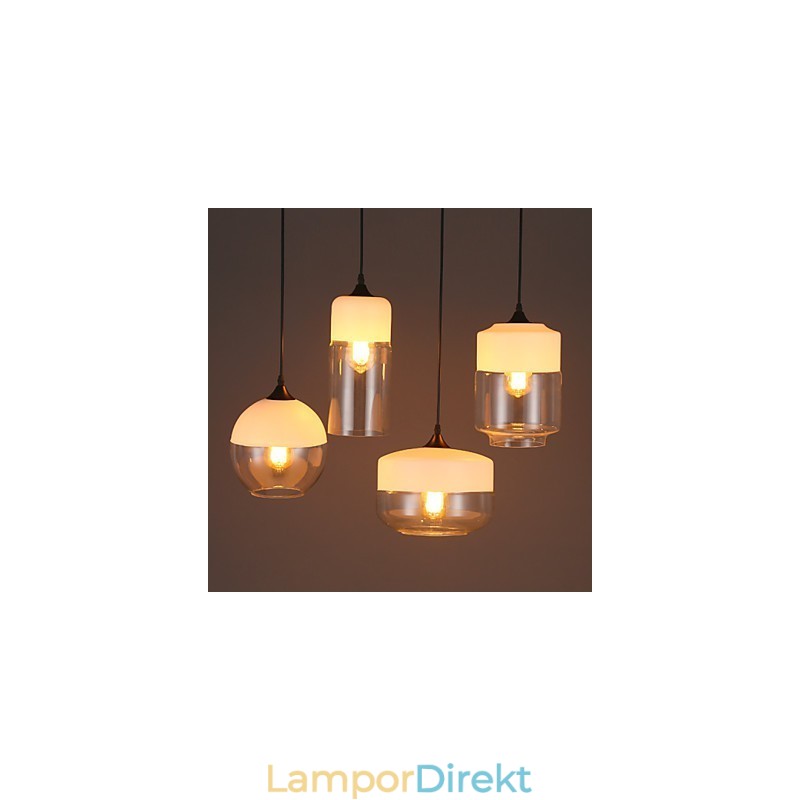 Nordic Creative Stair Shop'S Art Smidesjärn Glas Ljuskrona Lampa