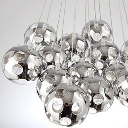 Modern Och Modern Globe Krom Metall Pendellampa