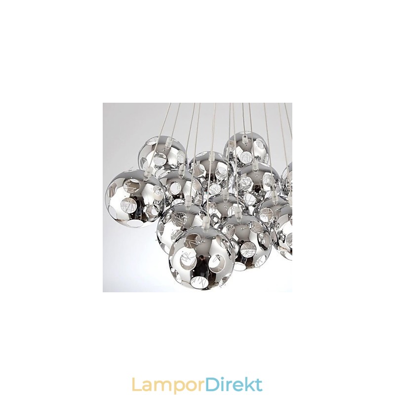 Modern Och Modern Globe Krom Metall Pendellampa