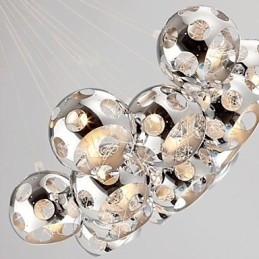 Modern Och Modern Globe Krom Metall Pendellampa