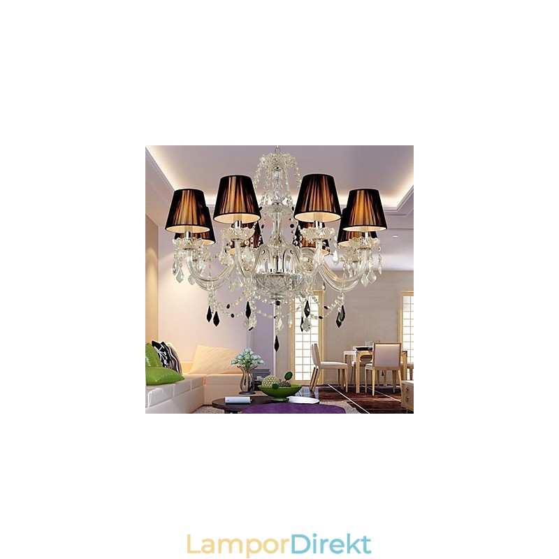 Elegant Kristallkrona Med 8 Lampor