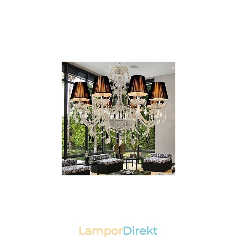 Elegant Kristallkrona Med 8 Lampor