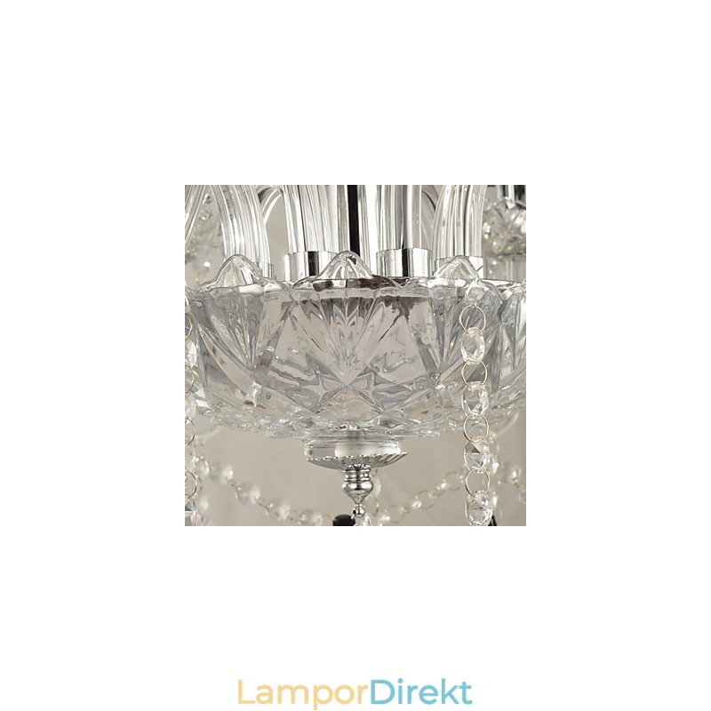 Elegant Kristallkrona Med 8 Lampor