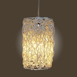 Modern Lantlig Cany Art Vävd Rotting Enkelhuvud Droplight Lampa