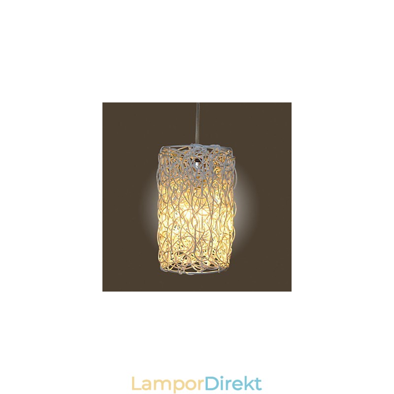 Modern Lantlig Cany Art Vävd Rotting Enkelhuvud Droplight Lampa
