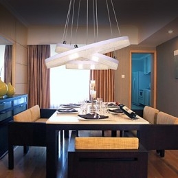 Kristall Pendelljus Modern Lampa Tre Ringar