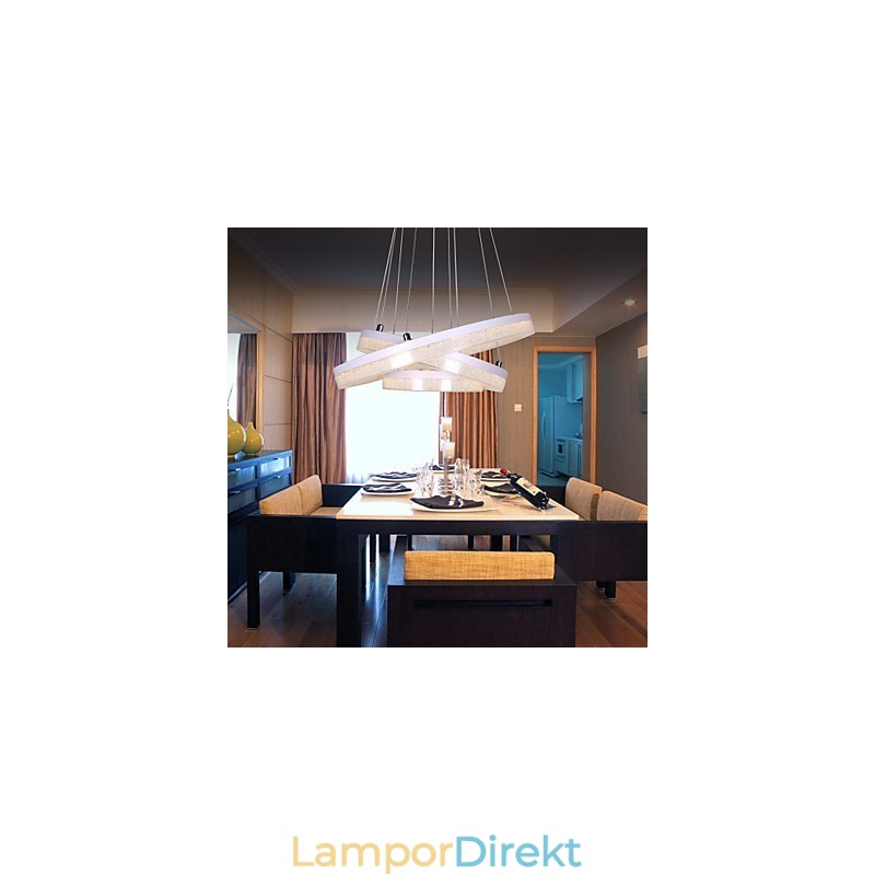 Kristall Pendelljus Modern Lampa Tre Ringar