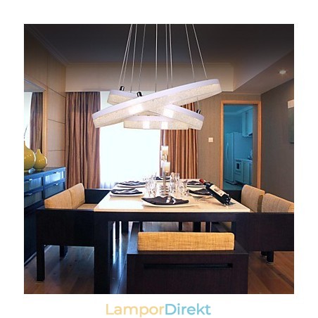 Kristall Pendelljus Modern Lampa Tre Ringar Kristall Pendelljus Modern Lampa Tre Ringar