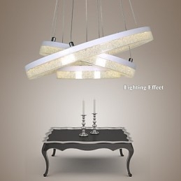 Kristall Pendelljus Modern Lampa Tre Ringar