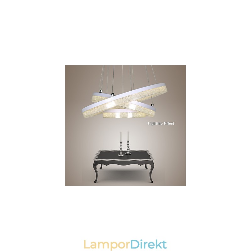 Kristall Pendelljus Modern Lampa Tre Ringar