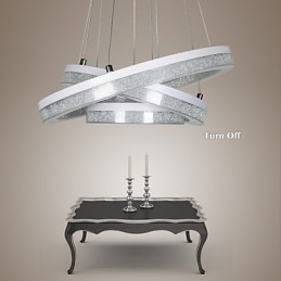 Kristall Pendelljus Modern Lampa Tre Ringar