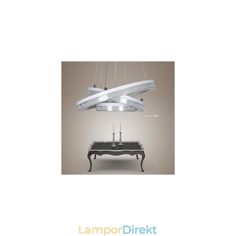 Kristall Pendelljus Modern Lampa Tre Ringar