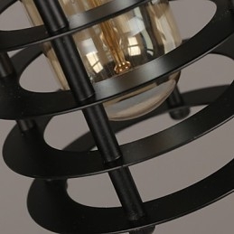 Retro Cirkel Av Enkelhuvud Lampor Och Lyktor Karaktär Konst Ljuskrona Lampa