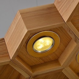 Designer Art Individuality Ljuskrona Simple Honeycomb Wood Lamps