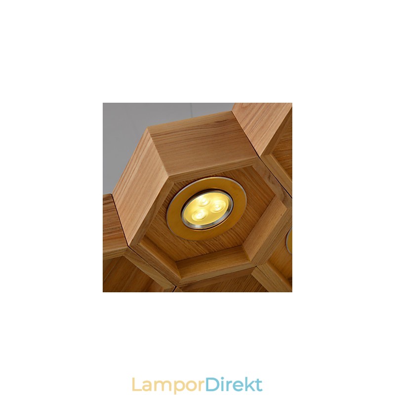 Designer Art Individuality Ljuskrona Simple Honeycomb Wood Lamps