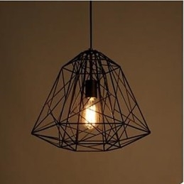Retro Liten Sittande Smidesjärn Diamanthängande Lampa