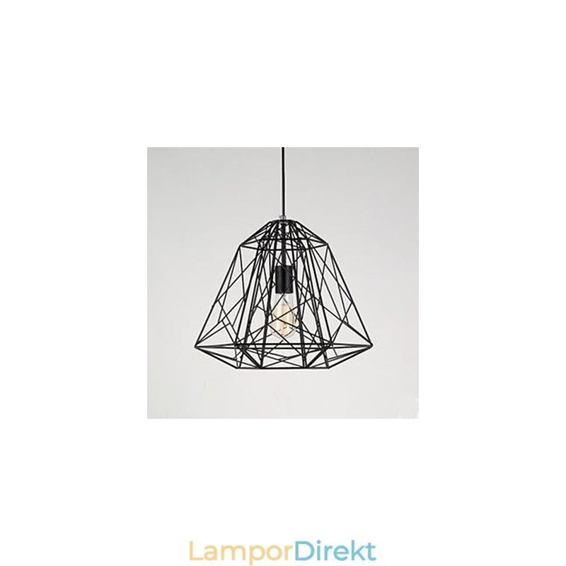 Retro Liten Sittande Smidesjärn Diamanthängande Lampa